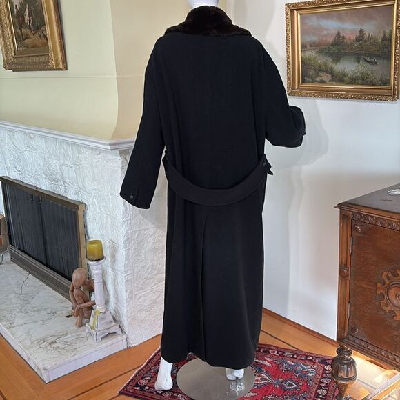 Vintage Nicole Farhi Wool/Cashmere Blend & Faux Fur Full Length Evening Coat - Picture 7 of 13